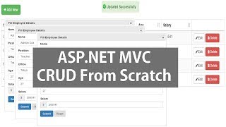 AspNet MVC CRUD Operations Using Datatable [upl. by Lerad]