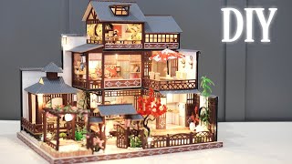 DIY Miniature Dollhouse Kit  Elegant Spring Garden  Jappanese Villa  Relaxing Satisfying Video [upl. by Nathan]