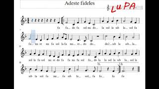 Adeste Fideles  Flauto dolce  Note  Spartito  Karaoke  Canto  Instrumental  Musica [upl. by Naor]