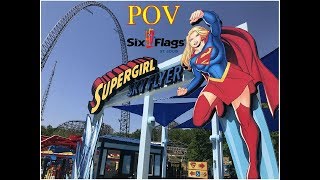 SuperGirl Sky Flyer POV At Six Flags St Louis [upl. by Anirat87]