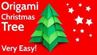 Make a Very Easy Origami Christmas Tree 🎄 DIY Tutorial [upl. by Aianat]