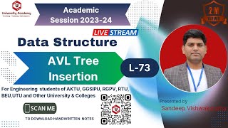 DSUC73 AVL Tree Insertion Example2 Step by Step  AVL Tree Rotation [upl. by Candra]