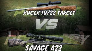 Ruger 1022 Target Vs Savage A22 50 yard accuracy test [upl. by Annawek152]