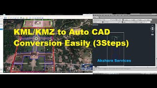 KMLKMZ file to AutoCAD Drawing Conversion Easily  Akshara Services [upl. by Drawdesemaj]