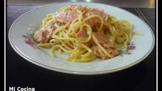 SPAGHETTI  ESPAGUETI CON CREMA DE LECHE  Mi Cocina [upl. by Jolda]