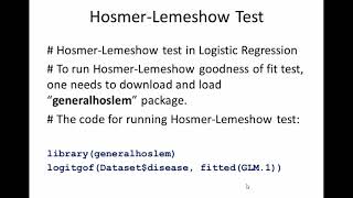 R Commander HosmerLemeshow Test [upl. by Mercuri687]