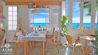 Sunday at Beachside Cafe Ambience amp Bossa Nova Music  Relaxing Coffee Shop Noises Ocean Wave ASMR [upl. by Jew]