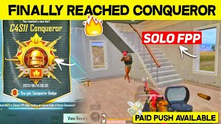 Finally Reached Conqueror in Solo Fpp 🔥  Solo Fpp Rank Push C4S11 Day 14  Top 10 Kaise Kare 🏅 [upl. by Eanrahs]