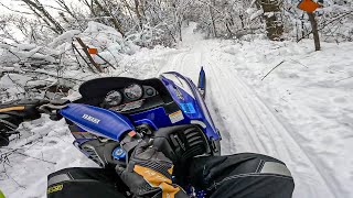 Yamaha SRX 700  Spanking Around New Snowmobiles [upl. by Lutero]