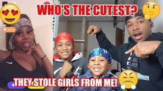 Asking Girls Whos Cuter With My Little Brothers  Monkey App [upl. by Eylloh696]