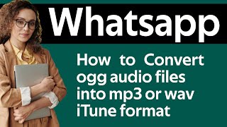 Convert WhatsApp Audio Ogg into Mp3 Wav iTunes format [upl. by Idnac]