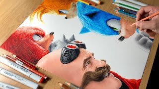 Sonic The Hedgehog 2 Drawing  Timelapse  Artology [upl. by Engen]