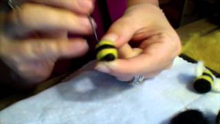 Easy Needle Felted Bees Tutorial [upl. by Julienne]