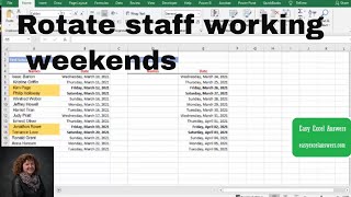 Rotate staff working weekends in Excel [upl. by Kovacs769]