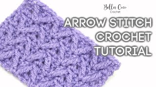 HOW TO CROCHET THE ARROW STITCH  Bella Coco Crochet [upl. by Paulette]