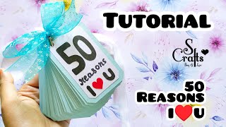 How to make 50 Reasons  handmade gift ideas for boyfriend  S Crafts greetingcard anniversary [upl. by Aitercul]