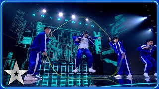 Haribow do Double Dutch BLINDFOLDED in NEXT LEVEL act  SemiFinals  BGT 2024 [upl. by Ynohtona716]