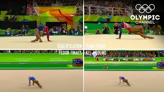 All of Simone Biles Floor Routines at the same time [upl. by Ahsatam]