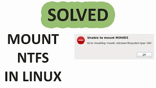 Solved Error mounting devsdb1 unknown filesystem type NTFS [upl. by Ecnerat]