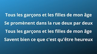 Françoise Hardy  Tous les garçons et les filles paroles [upl. by Margareta]