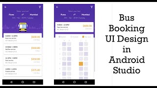 Bus Booking App UI Design in Android Studio [upl. by Bigod]