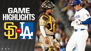 Padres vs Dodgers Game Highlights 92524  MLB Highlights [upl. by Furey]