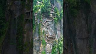 The cliff plank road of Wugong Mountain in Pingxiang Jiangxi China中国江西江西萍乡武功山的绝壁栈道 [upl. by Segalman]