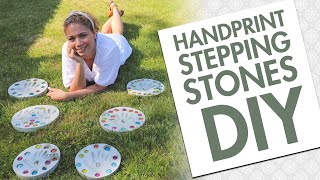 How to Make Handprint Stepping Stones  FUN DIY with Kids [upl. by Lekym172]