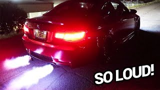 BMW E92 M3 LOUD Exhaust Install HUGE FLAMES [upl. by Salb589]