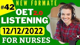 OET Listening Sample For Nurses  Test 42  OET Listening practice test 20 nurses exam online 2022 [upl. by Ylrahc]