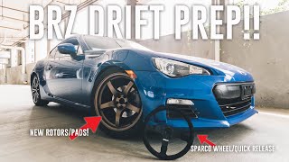 BRZ DRIFT PREP  SPARCO STEERING WHEEL QUICK RELEASE amp NEW BRAKES INSTALL [upl. by Ande509]