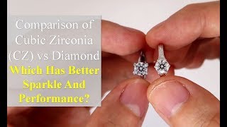 Cubic Zirconia CZ vs Diamond Comparison in Different Lightings [upl. by Ahsitruc]