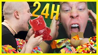 SYÖDÄÄN 24H AJAN PELKÄSTÄÄN KARKKIA 🍭🍬 [upl. by Emmerich932]