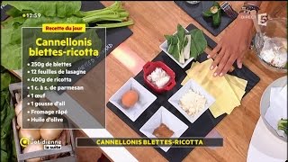 Recette de Farida  Cannelloni blettesricotta et sauce tomate [upl. by Yeltihw412]