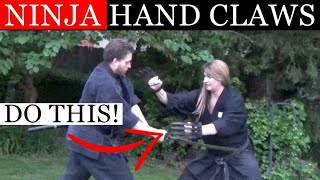 HOW THE NINJA FIGHT WITH TEKKO KAGI HAND CLAWS Ninjutsu Martial Arts Training Techniques [upl. by Willin]