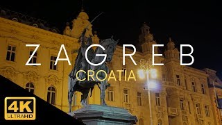 Zagreb 4k Croatia At Night [upl. by Airitac]