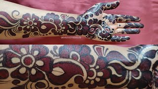 Black and Red shaded Henna Design  Outline मेहंदी डिजाइन  Black Border Henna  Be you and Beauty [upl. by Ahsiekal341]