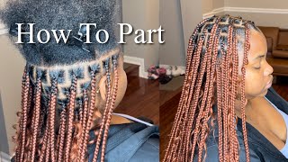 How To Part For KnotlessBox Braids Soft Locs Etc  Brick Layer Parting Tutorial For Beginners [upl. by Rockwood832]