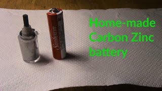 Homemade Carbon Zinc Battery Cell [upl. by Yesiad]