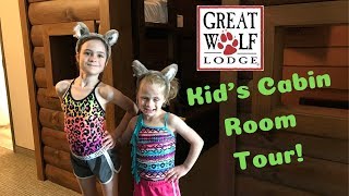 Great Wolf Lodge KIDS CABIN Room Tour [upl. by Ahsienad]