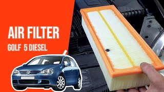 How to replace the air filter Golf mk5 19 TDI 💨 [upl. by Yuma]