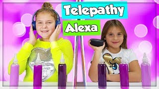 TWIN TELEPATHY ALEXA VS ELINA SLIME CHALLENGE [upl. by Adler]