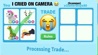 I Got Scammed In Adopt Me Crying On Camera 😭 Roblox [upl. by Minier546]