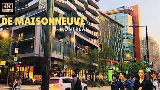 Boulevard de Maisonneuve Montréal autumn evening city street ambience and chatter [upl. by Jarvis662]