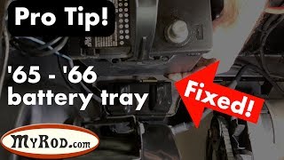 1965 1966 Mustang battery tray problem solved Pro Tip  MyRodcom [upl. by Kassey]