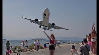 SKIATHOS LOW LANDINGS amp JET BLAST the Second St Maarten [upl. by Toolis]