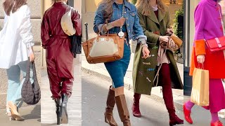 MILAN STREET STYLE 🇮🇹What is in fashion for Spring 2024 🌸vanityfair britishvogue voguejapan [upl. by Nador]