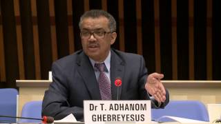 WHO Dr Tedros Adhanom Ghebreyesus at the DirectorGeneral candidates forum [upl. by Farron712]