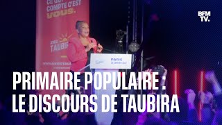 Primaire populaire le discours de Christiane Taubira après sa victoire [upl. by Fabe819]