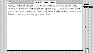 quotHello I am Macintoshquot iMac version [upl. by Simaj]